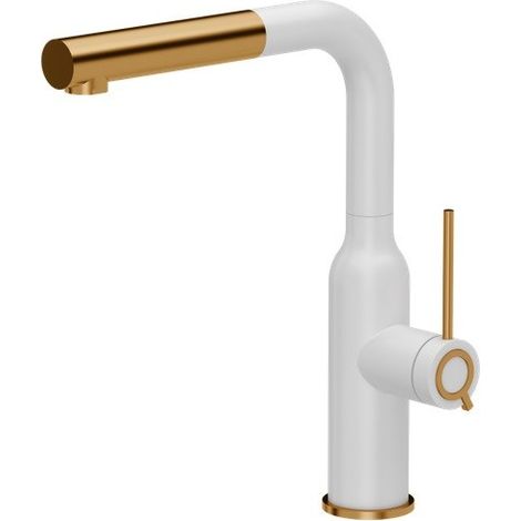Quadron Angelina grifo de cocina blanco mate cobre