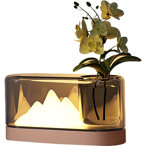 Lampe de table illuminée représentant un paysage de montagne, idéale pour les chambres d'enfants et les salons. (1/5)