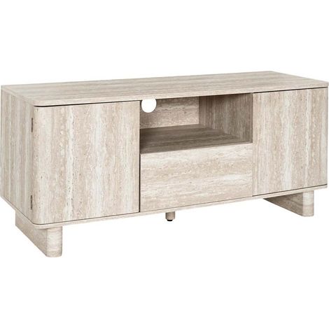 Meuble TV 2 Portes & 1 Tiroir "Pietra" 110cm Beige