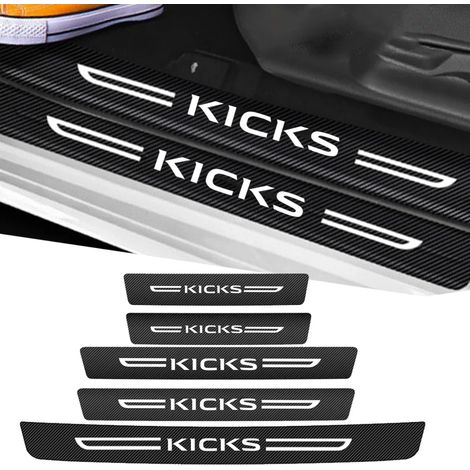 (5 pièces) Autocollants de seuil de porte arrière pour Nissan Kicks : emblème,coffre,protection anti-salissures,film adhésif résistant,accessoires de décoration (1/2)