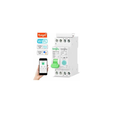 Intelligenter WiFi-Leistungsschalter, drahtlose Fernbedienungen, Steuerung der Mobiltelefon-App-Fernbedienungen, Anzeige intelligenter Heimgeräte, Timing-Countdown, Loop-Timing-Modi, kompatibel mit Ho (1/5)