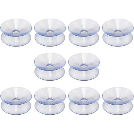 10er-Pack doppelseitige Silikon-Saugnäpfe für Tischplatten – Transparente Saugnäpfe ohne Haken – Geeignet für Glastischplatten – Größe: 35 mm