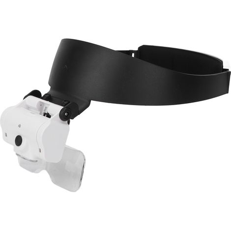 Lunette loupe frontale rechargeable USB, loupe binoculaire avec 2 LED pour lecture, réparation horloge et smartphone, bandeau ajustable. (1/5)