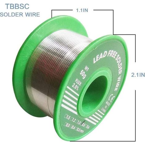 Lötzinn, 1,0 mm, bleifreies Lötzinn mit Kolophoniumkern und 30 g Flussmittelpulver, Lötdraht, Lötdraht für Elektronik- und Elektroreparaturen sowie Heimwerkerprojekte, Lötkompo (1/5)