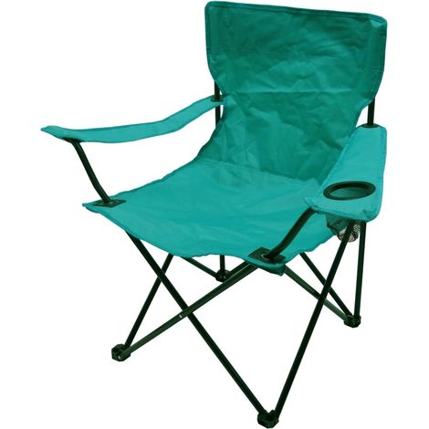 sedia da campeggio pieghevole con braccioli eurogarden in textilene ottanio 50x50x82 cm