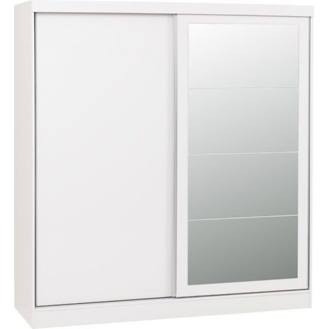 Nevada 2 Door Sliding Wardrobe - L62 x W178.5 x H194 cm - White Gloss (1/5)
