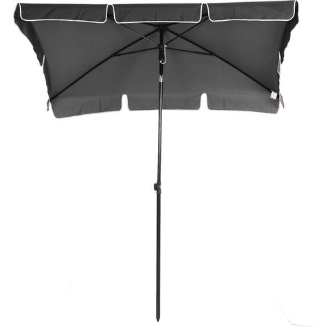 Parasol pliable gris pour plage, jardin, balcon - Pare-soleil réglable et compact (1/4)