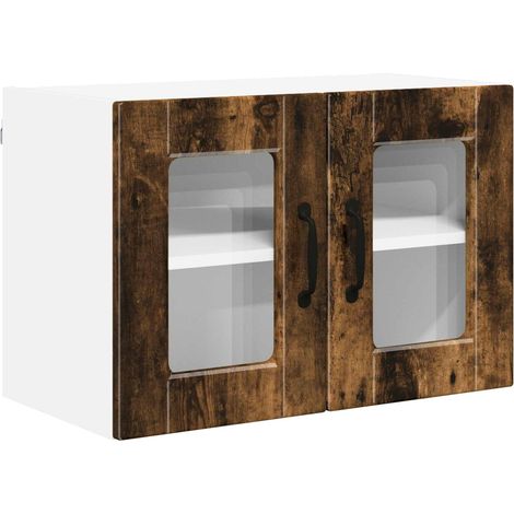 Maison Exclusive - Mobile in vetro da parete PORTO Rovere fumé 60 x 31 x 40 cm (1/5)