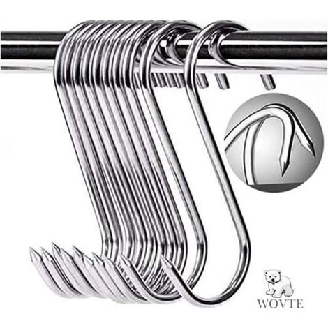 20pcs Crochets de Boucher de qualité supérieure - En acier inoxydable - Crochet S pour BBQ,Viande,Saucisse (1/4)