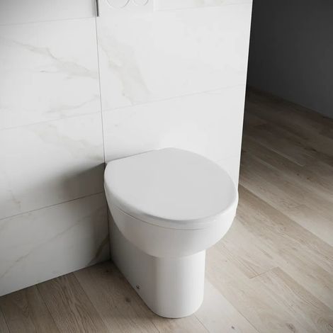 Cuvette WC suspendue en céramique blanche brillante avec siège à fermeture douce Doha (1/4)
