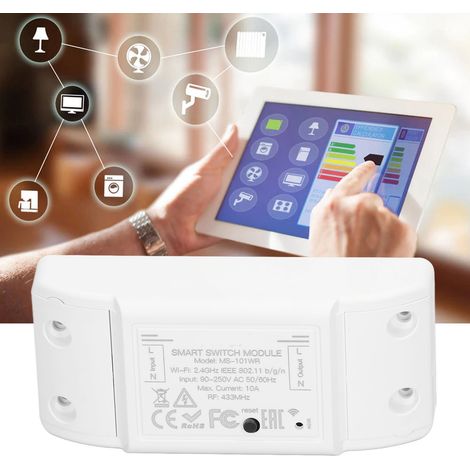 MS-101WR WLAN+RF433 Smart-Schalter mit Anti-Graffiti-Schutz, Fernsteuerung per Smartphone, intelligenter drahtloser Hauscomputer, 90–250 V (1/5)