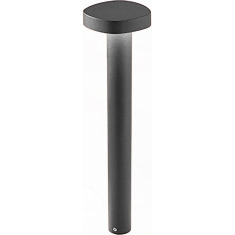 Zafferano Ciottolo - Paletto Led da esterno IP54 7W 3000K design moderno in alluminio per giardini e vialetti - 70 cm Grigio Scuro (1/2)