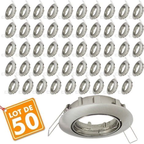 Lot de 50 supports encastrable orientable Acier Brossé D82 (1/4)