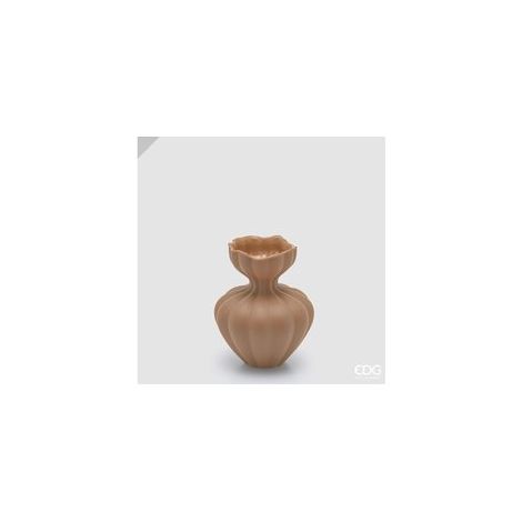 EDG Enzo De Gasperi Vaso Flow Sinuoso H19 Ø15 cm Marrone Chiaro – Vaso Decorativo (1/2)