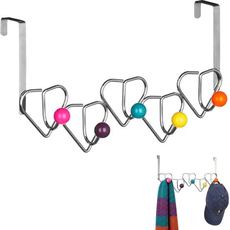 Portemanteau à Suspendre à 5 Crochet Forme de Coeur Boules en Plastique Multicolore (1/5)