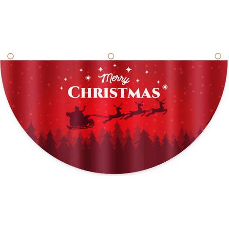 Lot de 6 drapeaux à suspendre Père Noël et bonhomme de neige - Décoration de Noël en forme d'éventail (1/5)