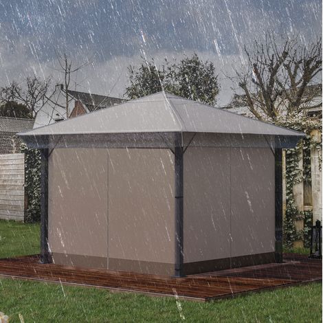 Cubierta de recambio para cenador 3x3 m transparente de plástico impermeable con cordón (1/5)