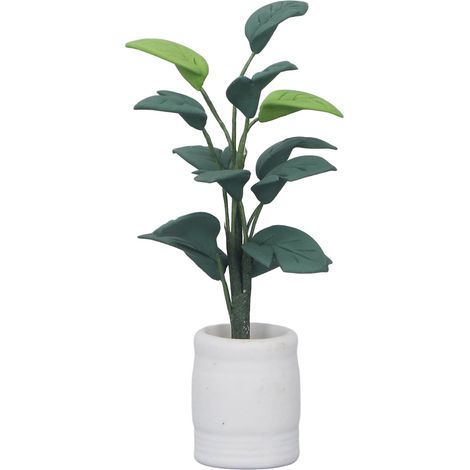 Miniature pot vert bonsaï feuillage pour maison de poupée 1:12 - Plante en pot verte décoration miniature accessoire (1/5)