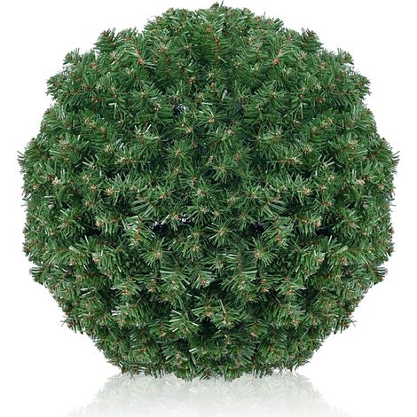 Salcar Künstliche Weihnachtsdeko 40 cm Kunstpflanze Kugel aus Weihnachtsgirlande für Außen (1/5)