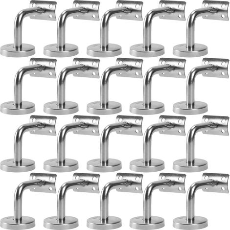Randaco 20PCS Soporte pasamanos acero inoxidable 304 Atornillar codo pasamanos barra de soporte para pasillos de escaleras interiores y exteriores