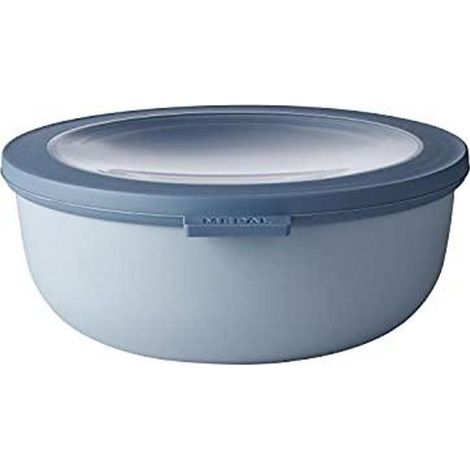 Mepal - Multi Bowl Cirqula Round - Contenitori Plastica con Coperchio - Adatto come contenitore ermetico per Frigo, microonde, Congelatore e piatti da portata - Ciotole Cucina - 1250 ml - Nordic blue (1/5)
