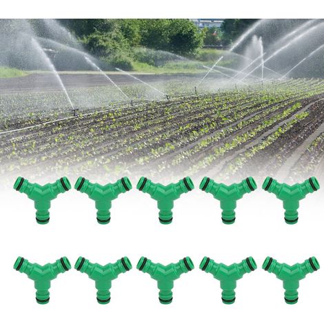 10 raccords en Y à 3 voies pour tuyau d'arrosage, adaptateurs pour l'irrigation de jardin (1/5)