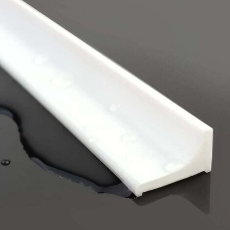 Foldable Shower Barrier and Water Retention System for Damming and Keeping Water in Threshold (2m, Type L, White) (1/4)
