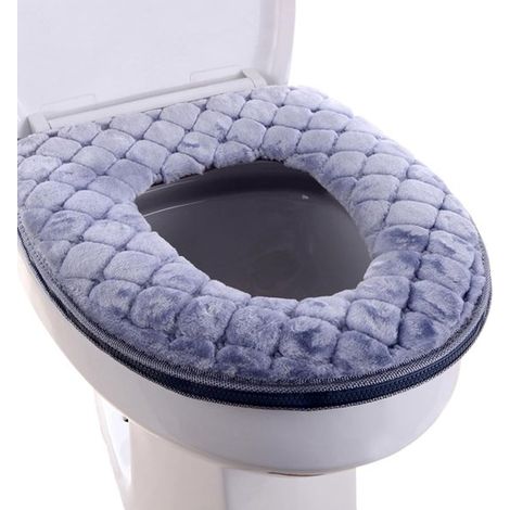 WC-Sitzbezug – Extra dicker WC-Sitzbezug – Mit Reißverschluss – Wiederverwendbar – Grau (1/5)