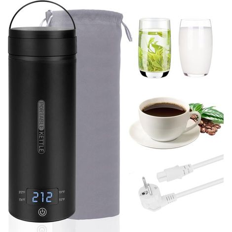 Reise-Wasserkocher – Mini-Wasserkocher – 300 W – 450 ml – Schwarzer Edelstahl 316 – 4 Temperaturstufen – Für Babynahrung und Tee (1/5)