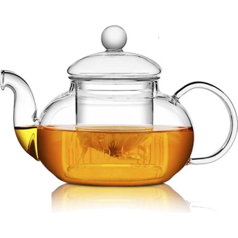 1000ML Théière en Verre de Style Classique avec Filtre et Capuchon en Verre Infuseur (1/5)