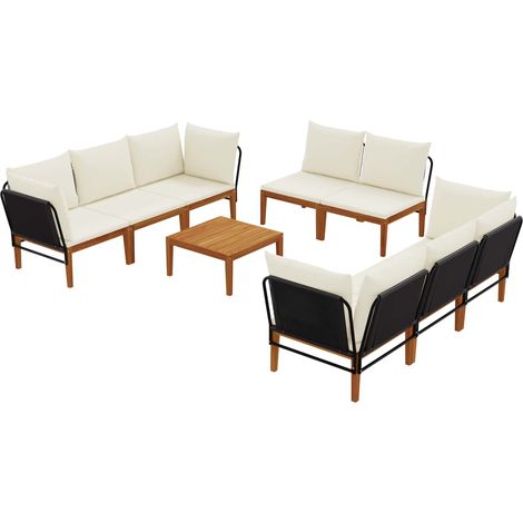 Maison Exclusive - 9 stk. Massives Akazienholz & Seil Natur (1/5)