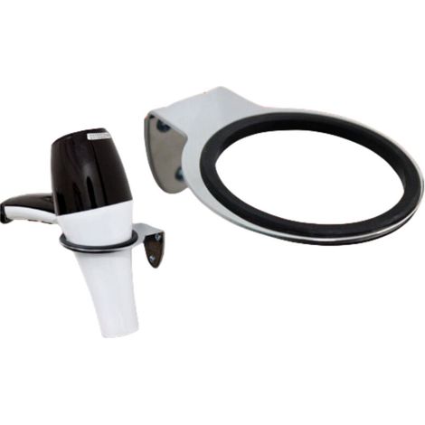 Stainless Steel Hair Dryer Holder Wall Mounted Rustproof Hair Dryer Holders Anti-Corrosion with Gasket and Screw for Kitchen Bathroom Hair Salon (1/5)