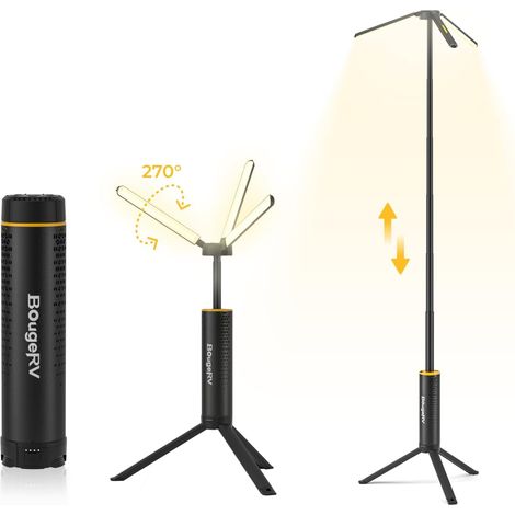 Lampe Camping T1,Autonomie 8–102h, Télescopique 1,68m, Noire Charge Rapide 2,5h, Lanterne Rechargeable 15600mAh, Éclairage de Tente 3000Lm,IPX5,Lumière Orientable pour Chantier et Voyage (1/5)
