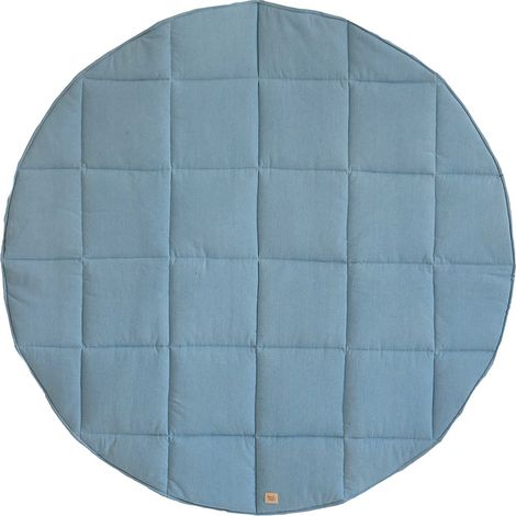 Tapis de sol rond molletonné bébé enfant autumn vibes - Bleu (1/3)