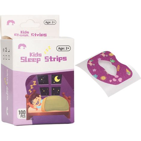 Bandes buccales respirantes pour enfants - 100 pièces petite taille violet - Améliore la respiration nasale (1/5)