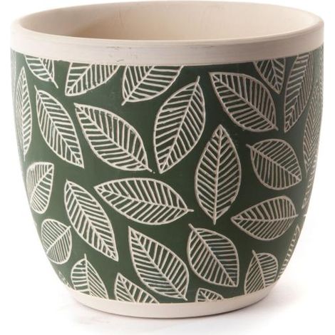 Amadeus - Cache pot Feuille vert