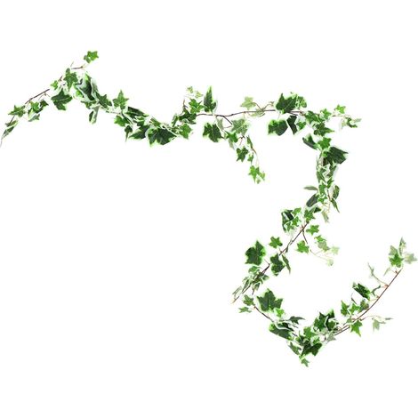 Artificial Vine Garland, 2m, with Green Leaves, Made of PP and Silk Fabric, Decorative and Fade-Resistant, for Garden and Indoor Decoration (1/5)