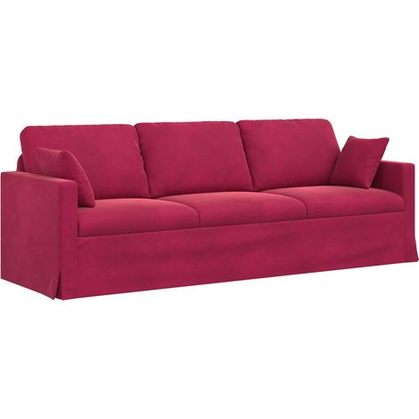 Divano Rosso Vino 228 x 78 x 80 cm Velluto vidaXL