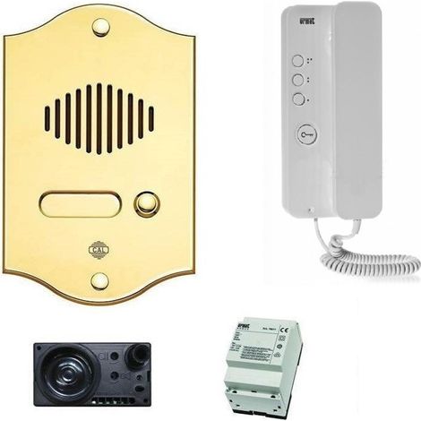Kit citofono monofamiliare urmet con pulsantiera ottone oro la panoramica