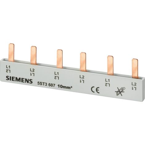 Siemens 5ST3606 Rail de collecte de broches, raccord 10mm2 : 2x 2 phases résistant au contact Peigne