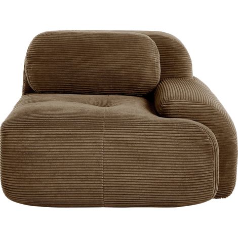 Canapé d'angle modulaire, tissu Cordstock premium, design sans assemblage, Style D - Marron (1/2)