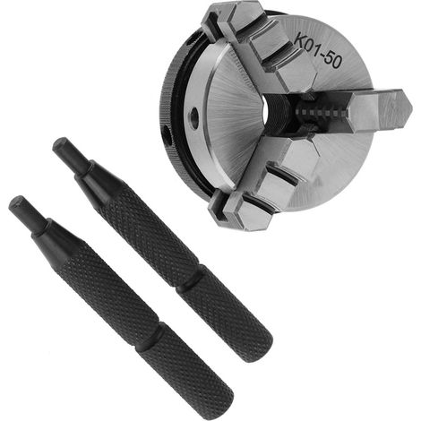 Mandrin manuel à filetage K01-50 50mm pour tour à bois, mini mandrin 3 mors avec fixation filetée (1/5)