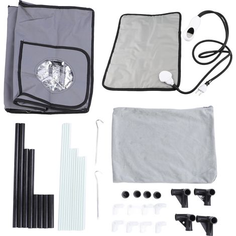 Niche surélevée chauffée pour chat, anti-griffures, coupe-vent, résistante à l'eau et pliable, isolée, pour intérieur et extérieur, prise UE 220 V (1/5)
