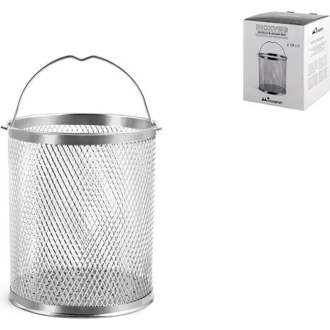 Inoxpran Cestello per Asparagera, Cesto per Lo Scarico e la Cottura a Vapore degli Asparagi, ma Anche Pasta Resistente e Versatile, AntiGraffio e Antiurto, Acciaio Inossidabile, 16 cm (1/2)