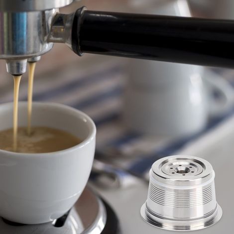 Filtre à café réutilisable en acier inoxydable compatible avec les capsules Caffitaly, Wacaco et Tchibo.