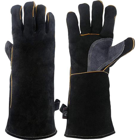 Gants de barbecue, noir/gris, 35 cm (14 pouces) (1/4)