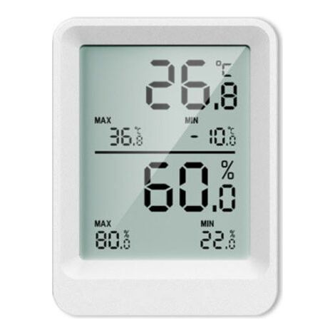 Indoor Outdoor Numérique LCD Thermomètre Hygromètre Électronique Température Humidité Compteur Min/Max Records Station Météo, 1pcs (1/4)