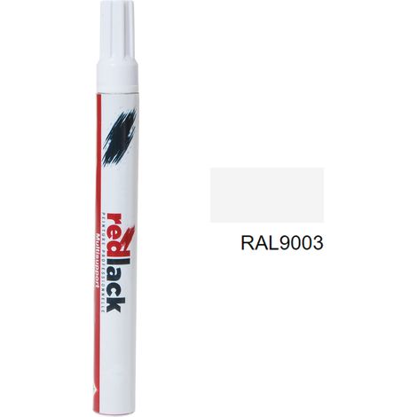 Fieltro retoque pintura 8 ml – RAL 9003 Brillo – Blanco seguridad – para múltiples superficies – Redlack