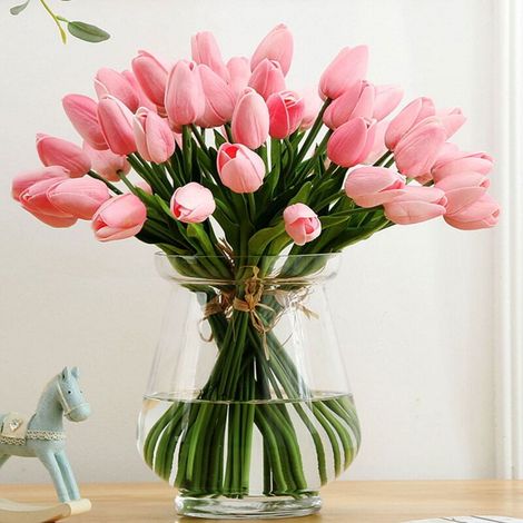Bouquet de tulipes artificielles pour la décoration de bureau, composition florale pour jardin et mariage-AquaForge (1/4)