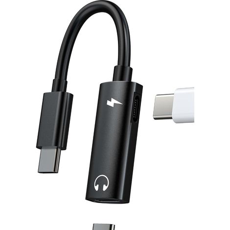 Adaptateur USB C Jack écouteurs (2en1) Connecteur Chargeur AUXiliaire Type C DAC pour iPhone 16 15 Prise écouteur Audio Casque Câble pour iPad pour Apple Compatible avec Samsung Galaxy S22 S23 Ultra (1/5)